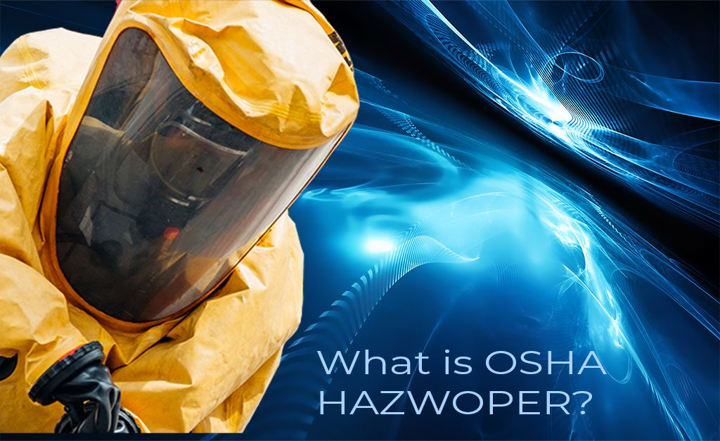 OSHA HAZWOPER Person in hazmat suit taking a sample to comply with OSHA HAZWOPER.