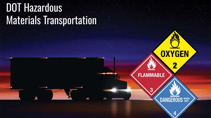 Truck transporting hazardous materials safely