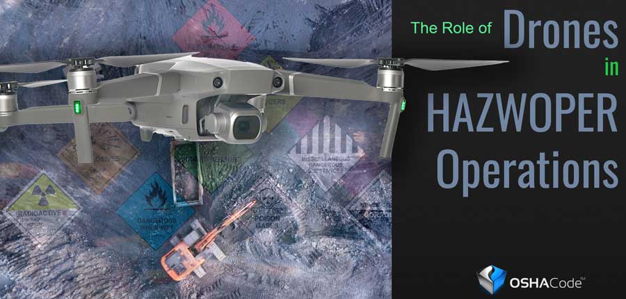 Drone flying over hazwoper site