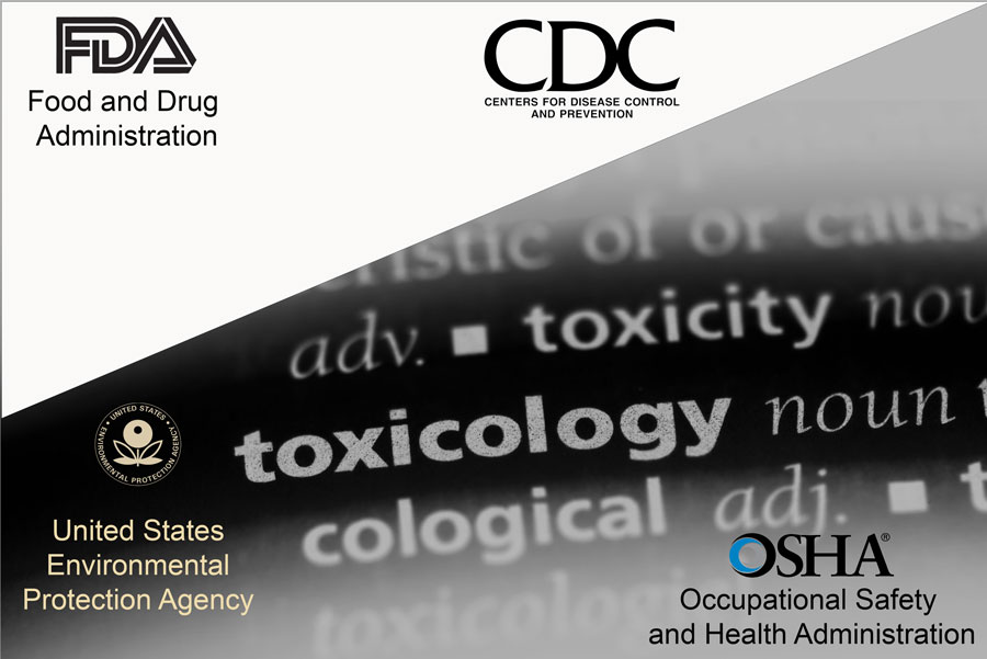 Toxicology terms and agency logos
