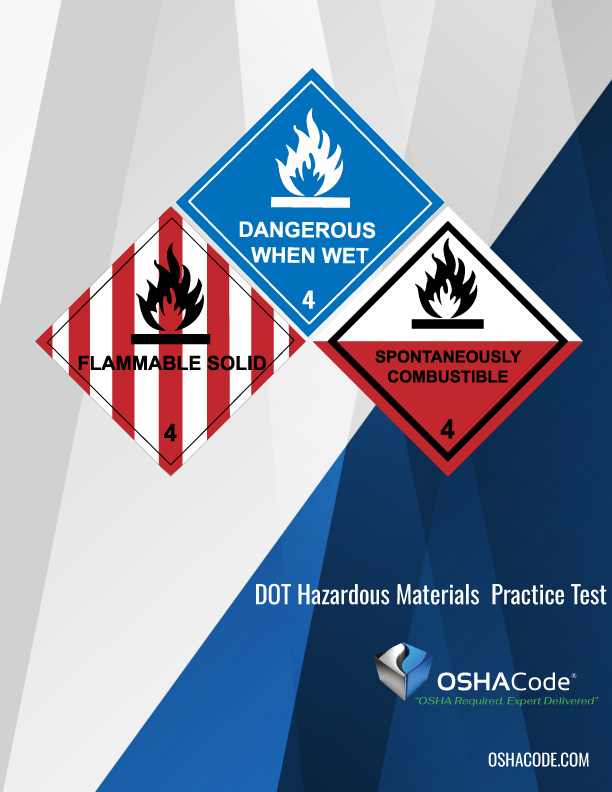 DOT Hazardous Materials (HAZMAT) Practice Test - 49 CFR Hazardous materials warning signs displayed