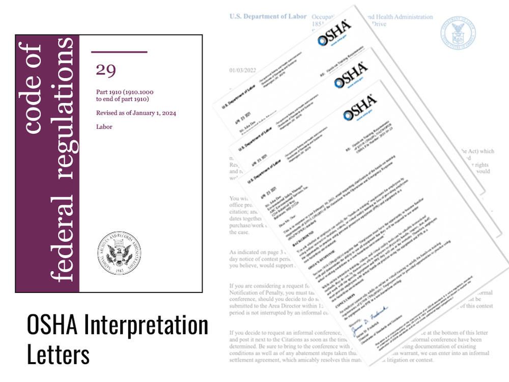 OSHA interpretation letters and regulations
