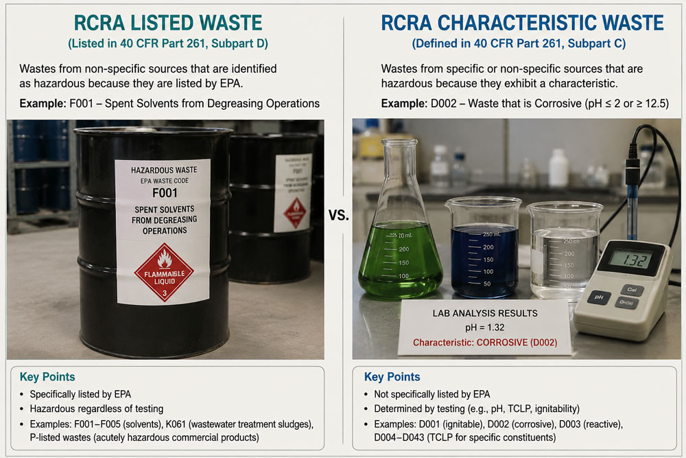 Comparison of hazardous waste types