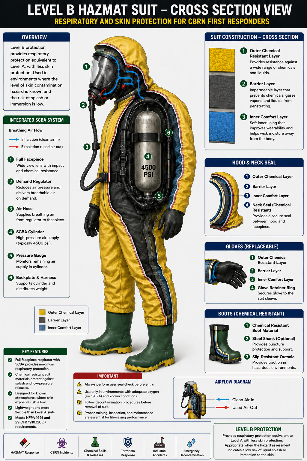 CBRN Level B Cross Sectional CBRN Level B Suit