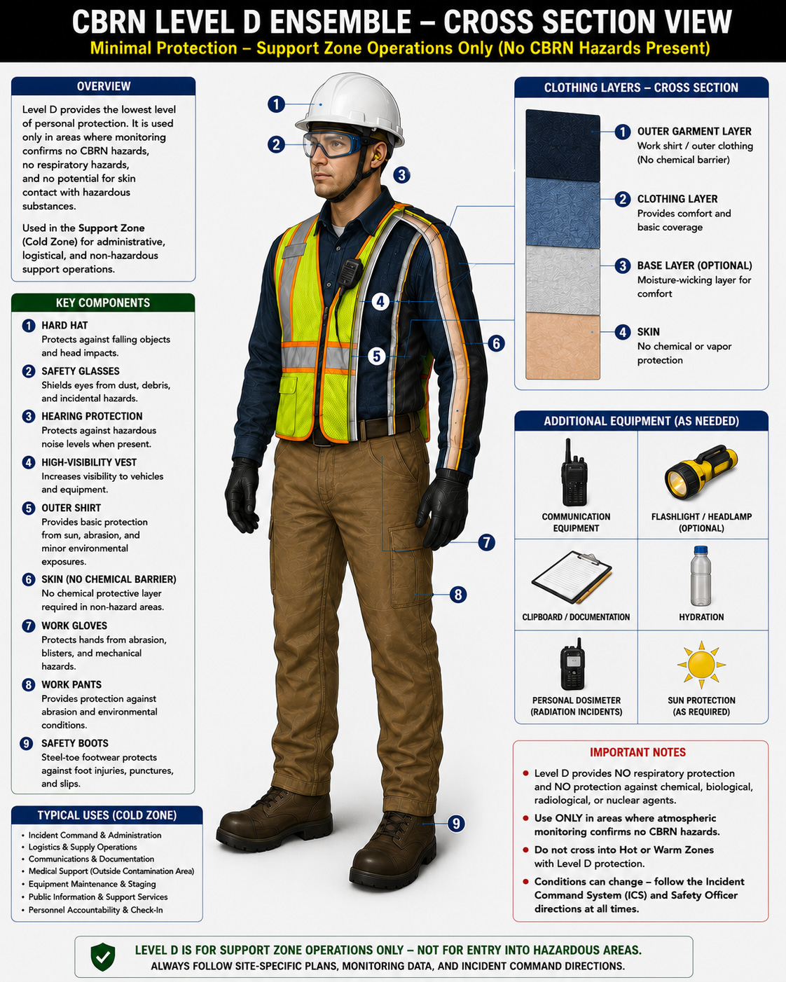 CBRN Level D Cross Sectional CBRN Level D Work PPE