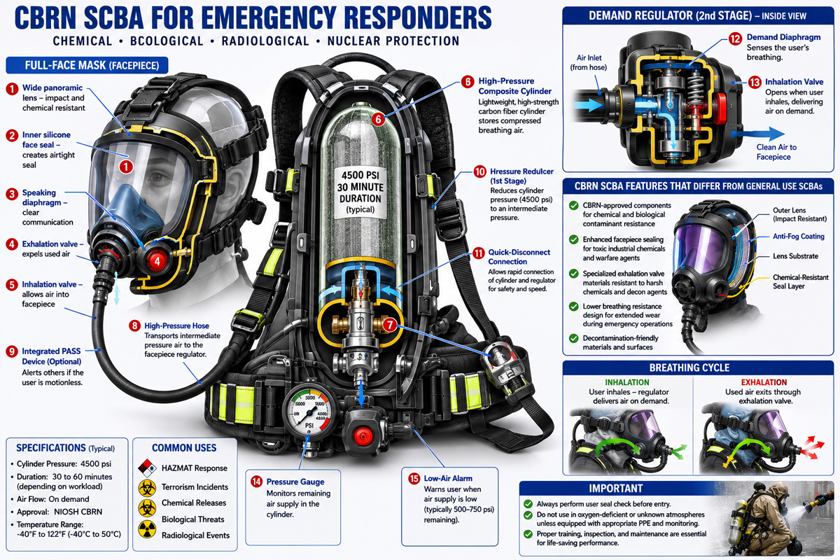 Emergency respirator for hazardous environments