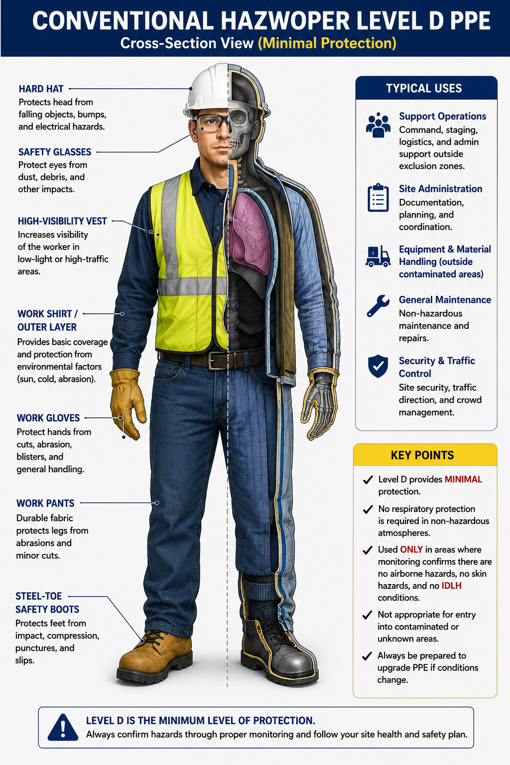 Level D PPE construction worker in Level-D-PPE