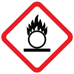 Flame over circle hazard symbol