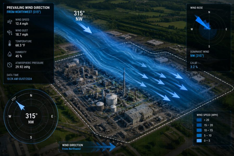 Wind direction and speed data visualization