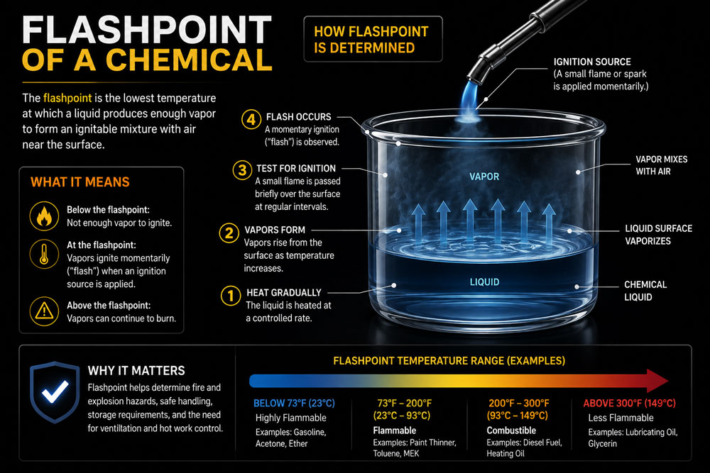 Flashpoint explanation with a beaker